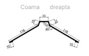 Coamă dreaptă pentru tablă cutată RAL 7016 gri antracit, 0,4x312x2000 mm 