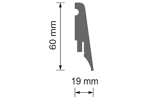 Plintă MDF Albă, 60 mm x 2440 mm