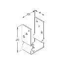 Suport stâlp tip U zincat fixare în șuruburi, 121x150x60x4 mm