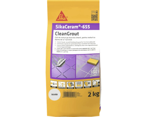 Chit de rosturi gresie și faianță SikaCeram 655 CleanGrout Silver, 2 kg