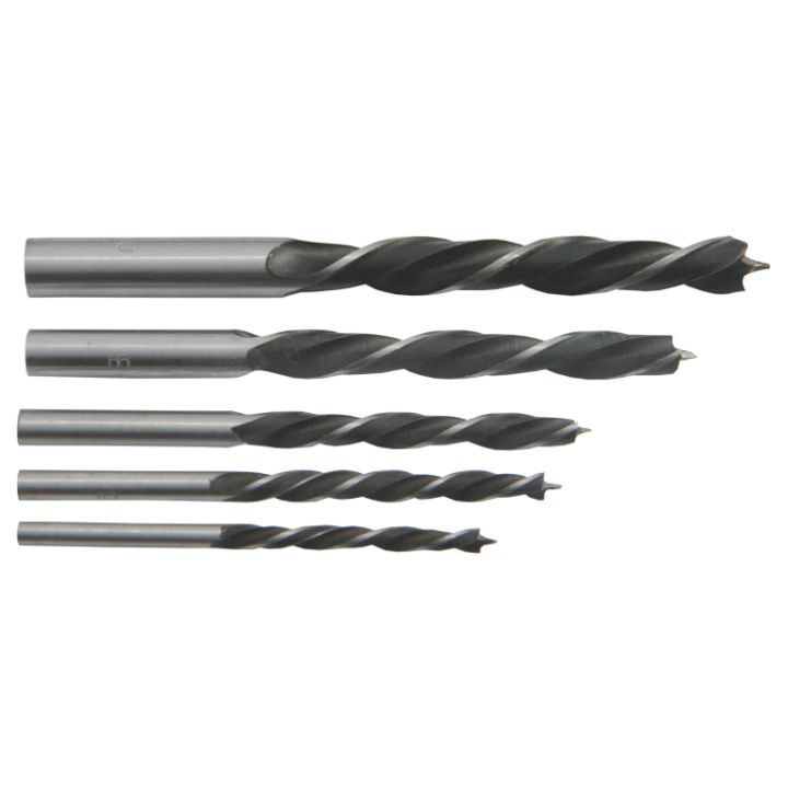 Set 5 burghie pentru lemn, Ø 4, 5, 6, 8, 10 mm