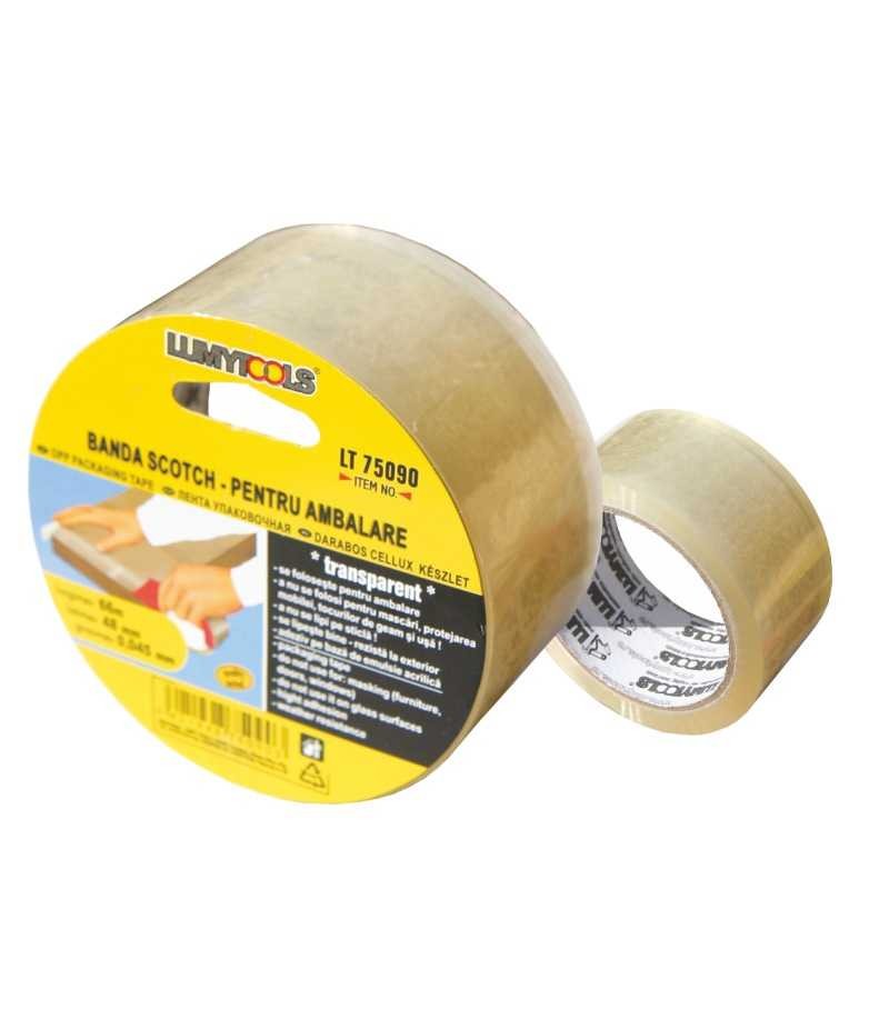 Bandă scotch pentru ambalare transparent, 48 mm x 66 ml