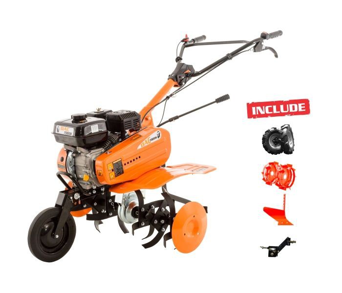 Motosapă/motocultor DAC 7000ACC1+roti cauciuc 4.00-8+rariță ajustabilă+roti metalice 350 fară manicot+set contragreutăți 10kg