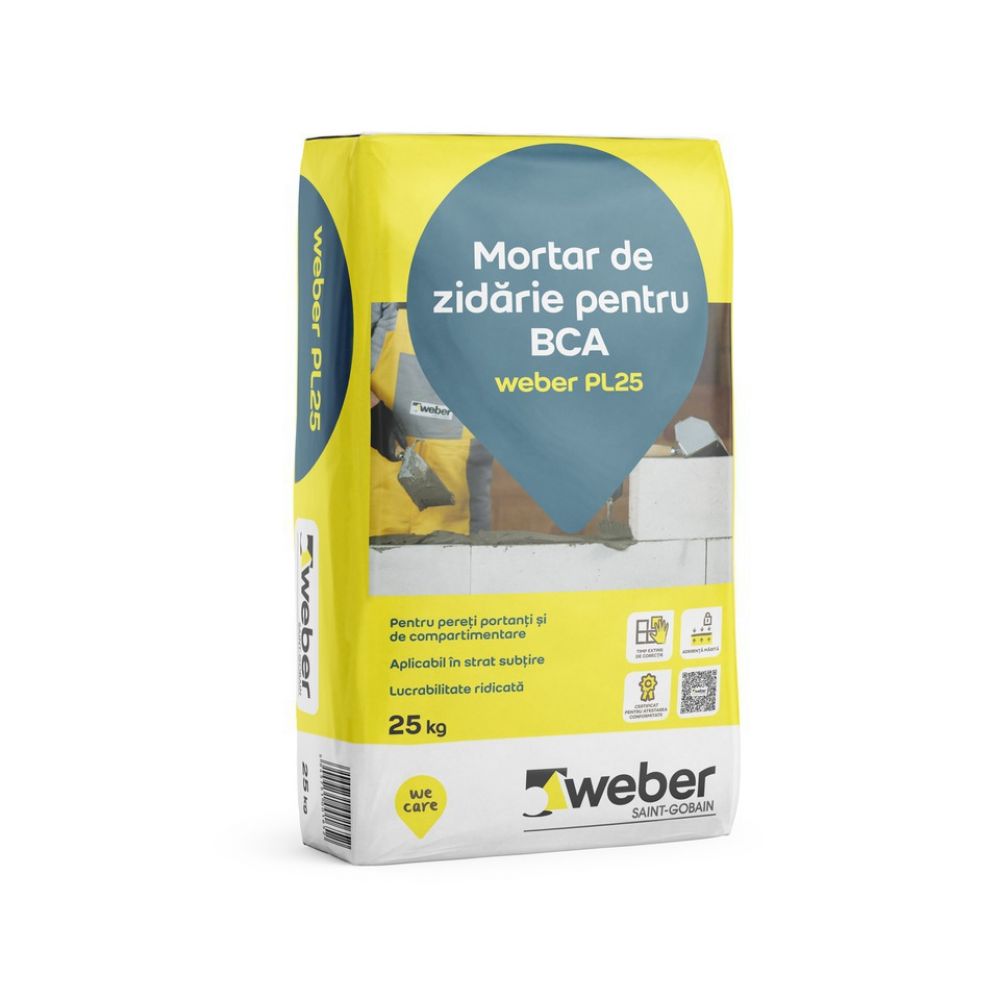 Mortar de zidărie pentru BCA Weber PL25, 25 kg