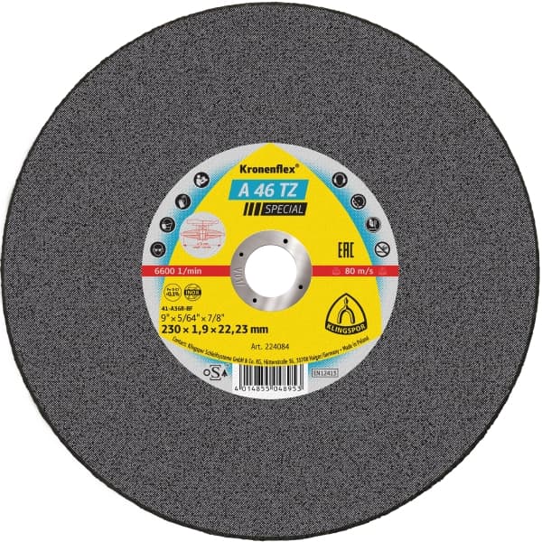 Disc de debitare Kronenflex® A 46 TZ Special plat 224084 pentru inox, oțel, 230x1.9 mm