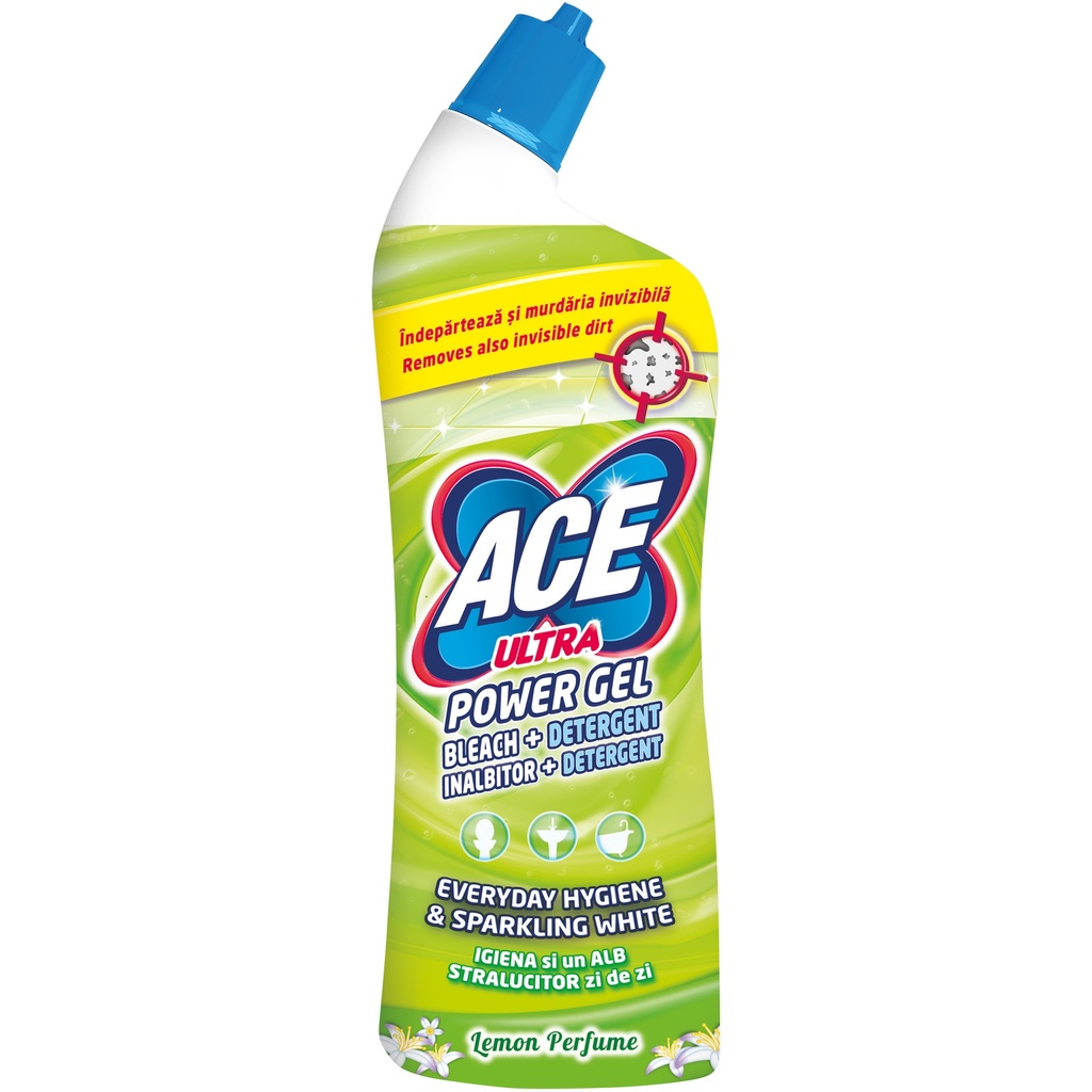 ACE Ultra Power gel înălbitor și degresant lemon, 750 ml