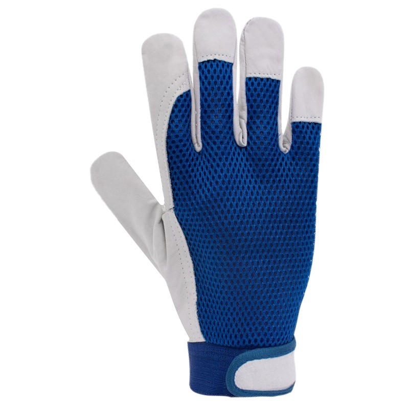 Manusi de protectie, Top Defender, X-Tec Blue Mesh, din piele fina, rezistente la uzura, marimea 10