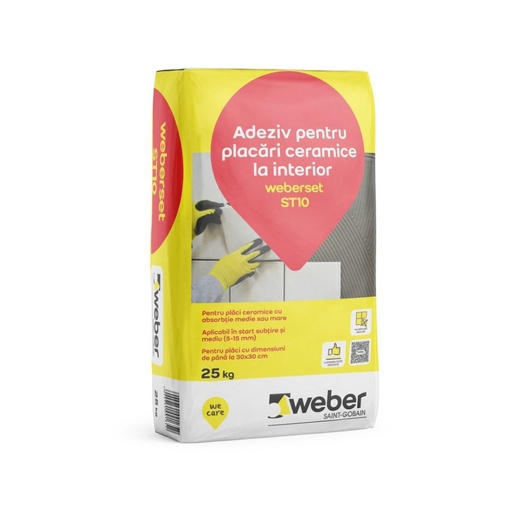 [P003670] Adeziv Weber ST10 pentru placări ceramice la interior, 25 kg