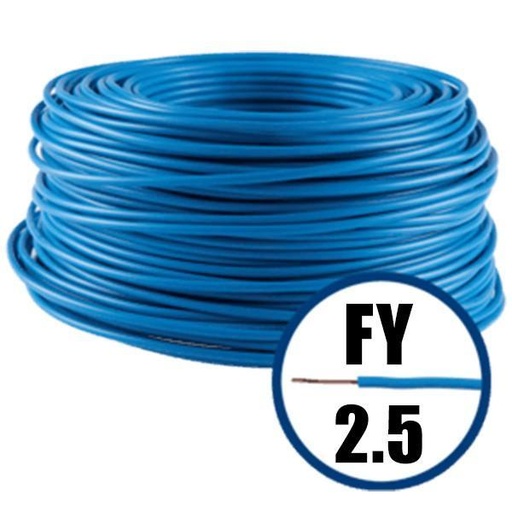 [P003862] Conductor electric FY (H07V-U) 2.5 mmp, izolație PVC, albastru