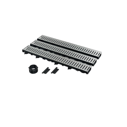 [P004144] Rigolă exterioară Alcaplast AVZ112-G102 set garaj 3 ml cu grătar galvanizat, 3x1 ml