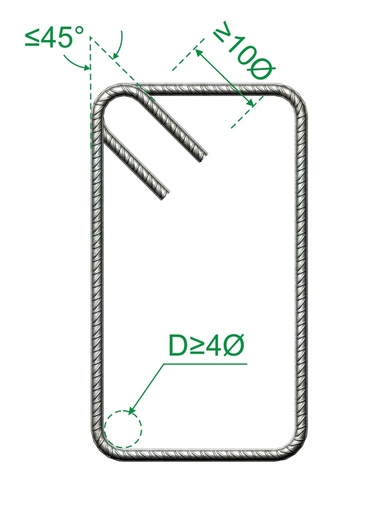 [P005001] Etrier oțel beton B500 pentru construcții Ø 8 mm, 20x50 cm