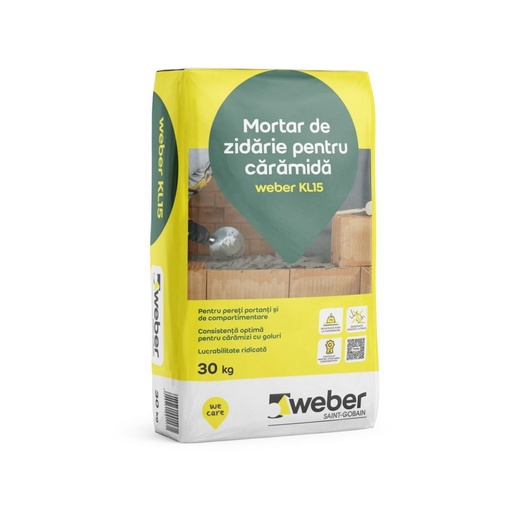 [P003036] Mortar de zidărie pentru cărămidă Weber KL15, 30 kg