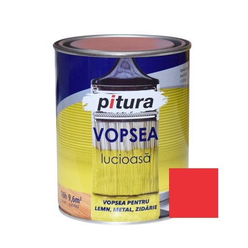 [P004621] Vopsea universală Pitura, alchidică roșu închis, 0.6 l