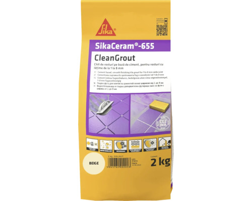 [P002742] Chit de rosturi gresie și faianță SikaCeram 655 CleanGrout Beige, 2 kg