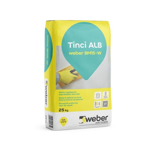 [P003677] Tinci alb Weber BM15-W pentru interior și exterior, 25 kg