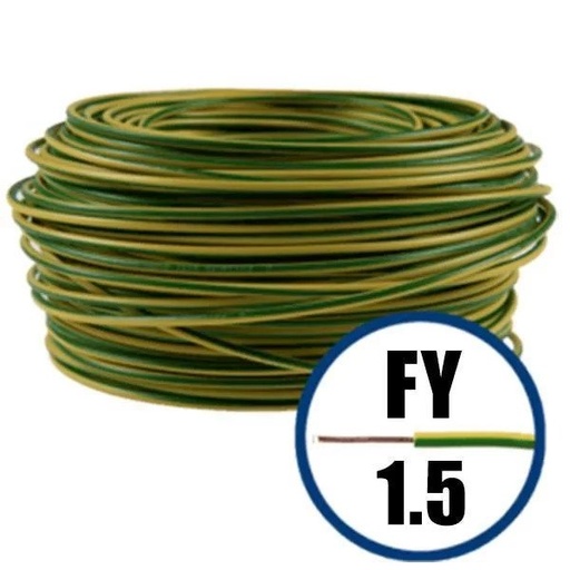 [P003857] Conductor electric FY (H07V-U) 1.5 mmp, izolație PVC, galben-verde