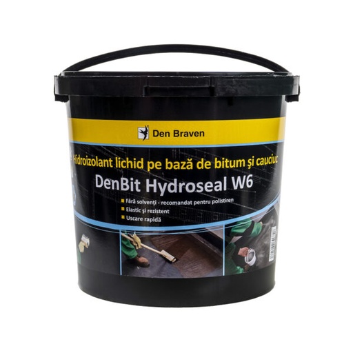 [P001229] Membrană hidroizolatoare HYDROSEAL W6 lichidă pe bază de bitum si cauciuc, 5 kg